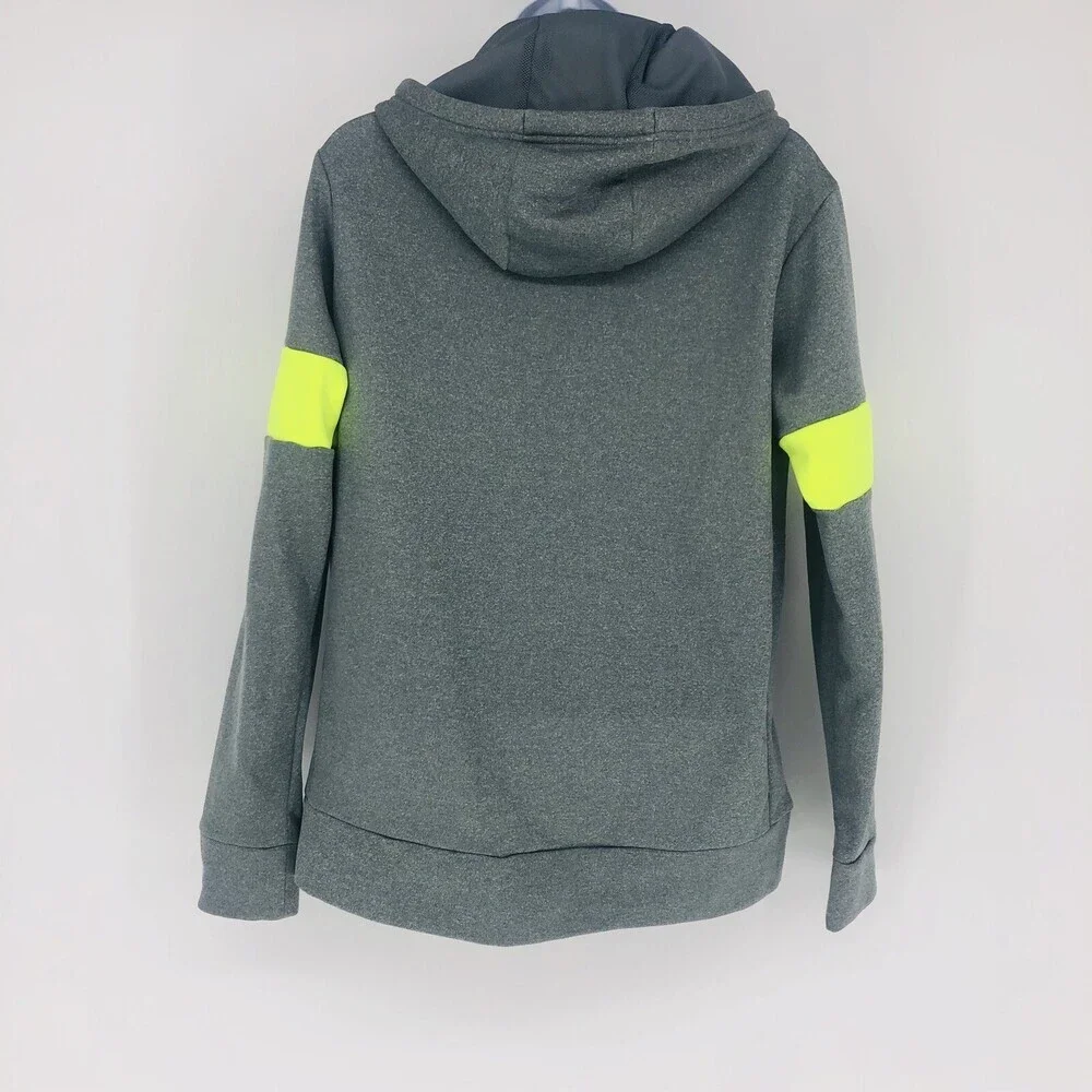 Nike Dri-Fit Grey/Lime Spell Out Logo Pull Over Relaxed Sweatshirt Small Unisex